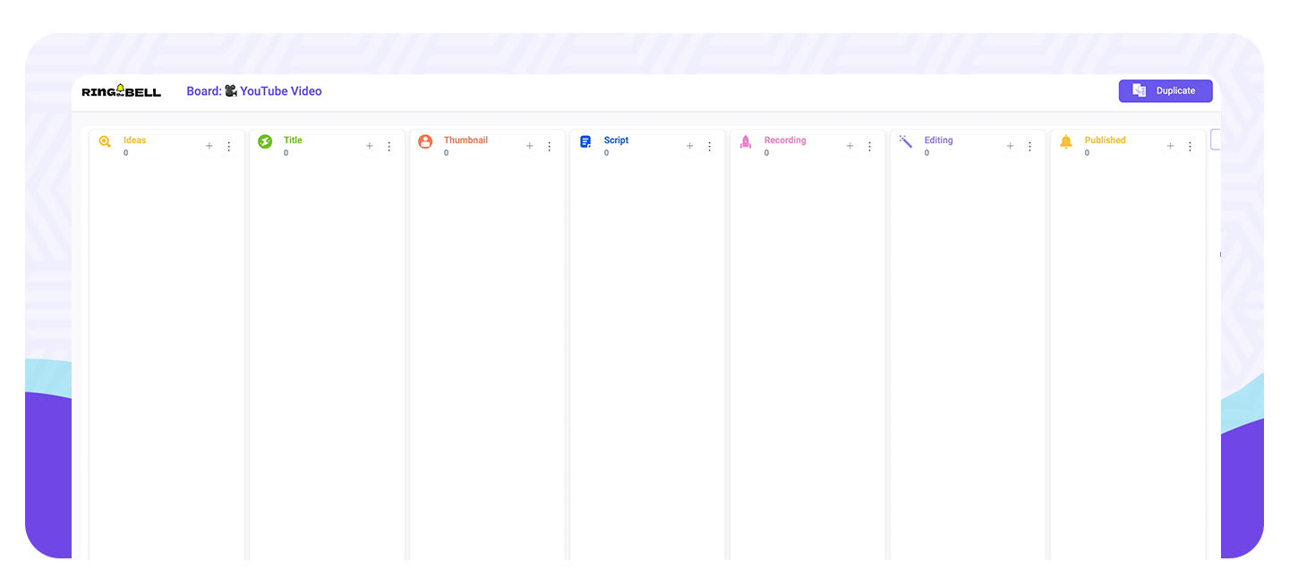 Marketing kanban board video production