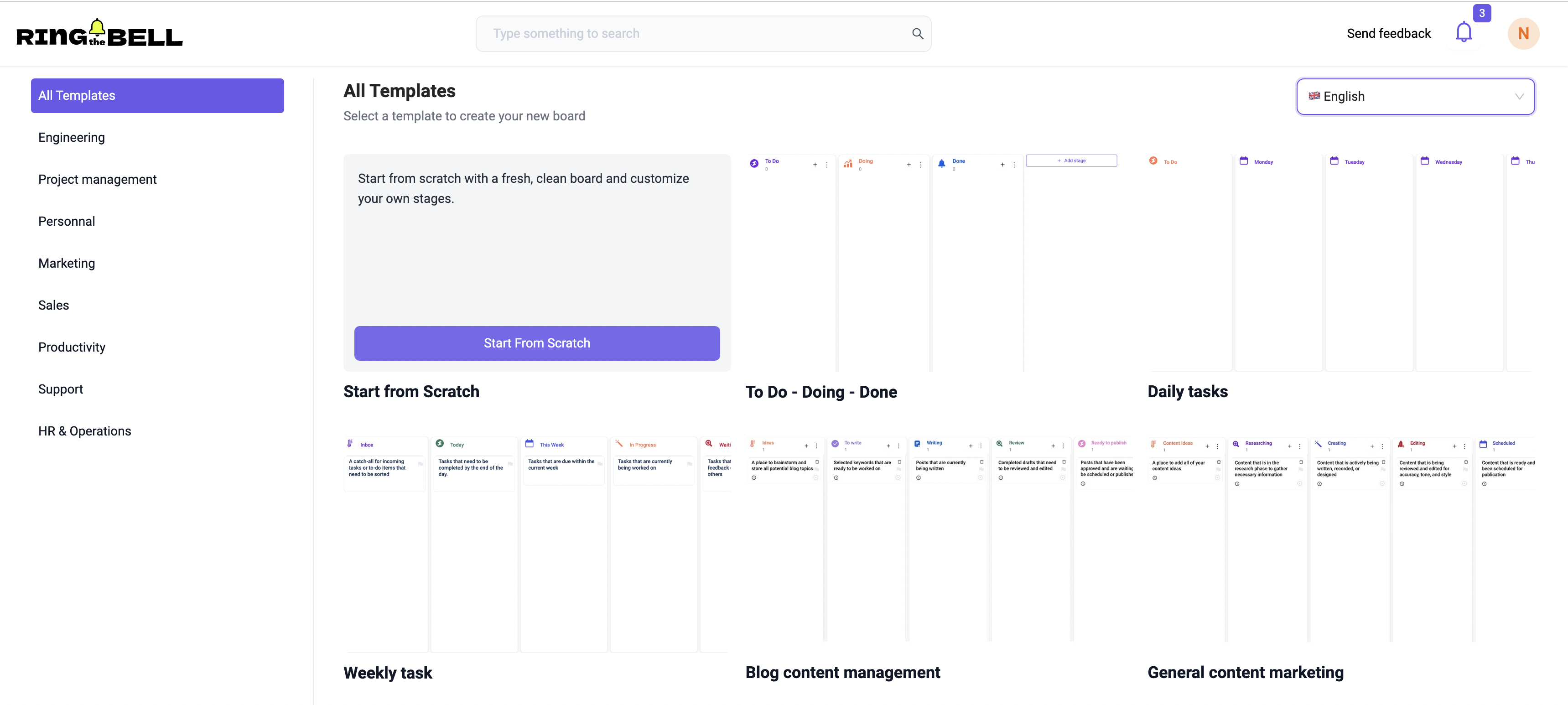 Templates to create a kanban board